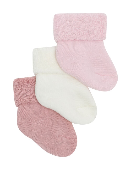 Bonds Newbies Wondersock Quarter Crew Sock, 3-Pack, Pink Multi product photo View 02 L