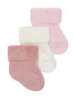Bonds Newbies Wondersock Quarter Crew Sock, 3-Pack, Pink Multi product photo View 03 S
