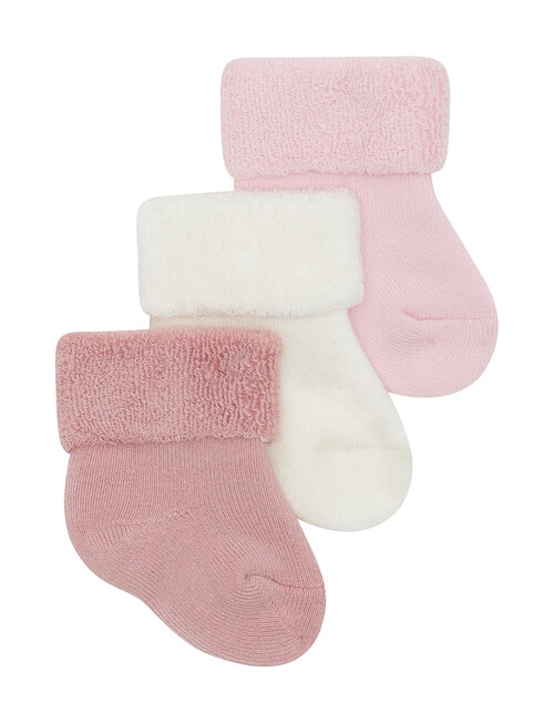 Bonds Newbies Wondersock Quarter Crew Sock, 3-Pack, Pink Multi product photo View 03 L