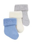 Bonds Newbies Wondersock Quarter Crew Sock, 3-Pack, Blue Multi product photo View 02 S