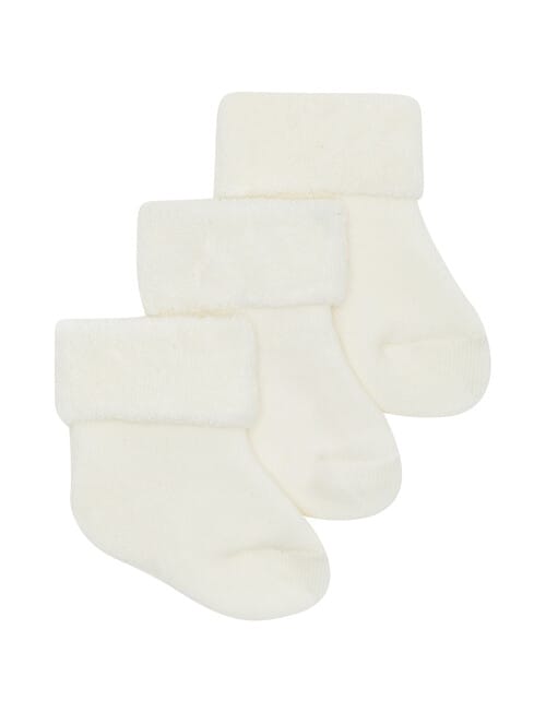 Bonds Newbies Wondersock Quarter Crew Sock, 3-Pack, Mascarpone product photo View 02 L