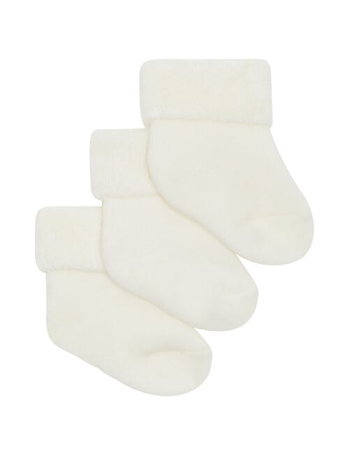 Bonds Newbies Wondersock Quarter Crew Sock, 3-Pack, Mascarpone product photo View 03 L
