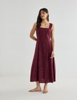 Whistle Embroidered Empire A-Line Midi Dress, Cassis product photo View 03 S