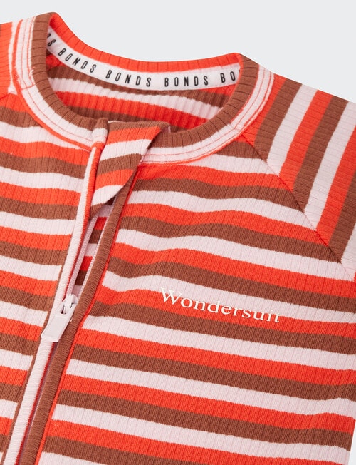 Bonds Triple Stripe Wide Needle Rib Zippy Sleepsuit, Multi product photo View 03 L