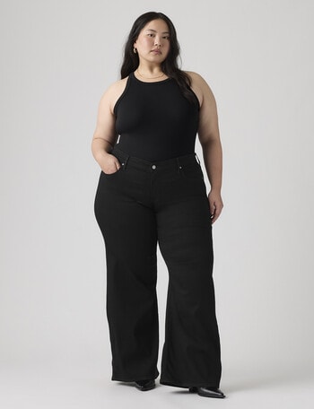 Levis 318 Shaping Wide Leg Jeans, Soft Black product photo