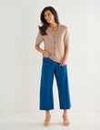 Ella J Short Sleeve Cardigan, Mocha product photo View 03 S