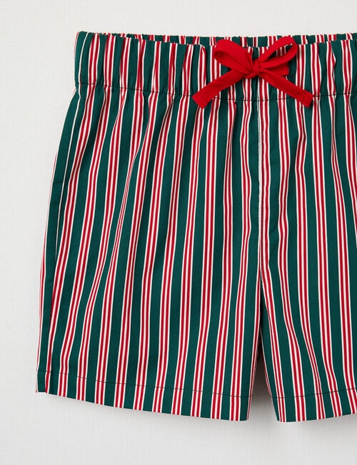 Santa Bear Girls Christmas Knit Woven PJ Set, 2-8 product photo View 03 L
