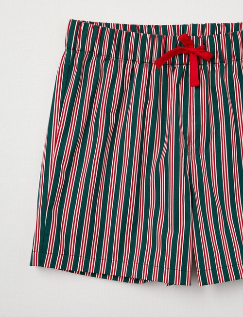 Santa Bear Girls Christmas Knit Woven PJ Set, 10-16 product photo View 03 L