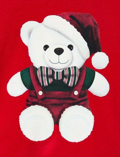 Santa Bear Boys Christmas Knit Woven PJ Set, 2-8 product photo View 02 L