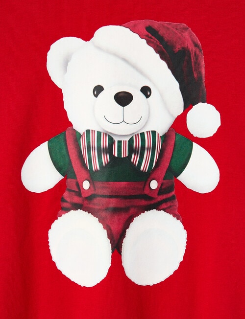 Santa Bear Boys Christmas Knit Woven PJ Set, 10-16 product photo View 02 L