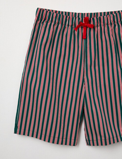 Santa Bear Boys Christmas Knit Woven PJ Set, 10-16 product photo View 03 L