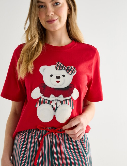 Santa Bear Santa Bear Women's Family PJ Set, Red product photo View 05 L