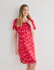 Whistle Sleep T-Shirt Nightie, Cherry Red product photo