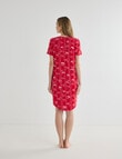 Whistle Sleep T-Shirt Nightie, Cherry Red product photo View 02 S