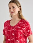 Whistle Sleep T-Shirt Nightie, Cherry Red product photo View 04 S