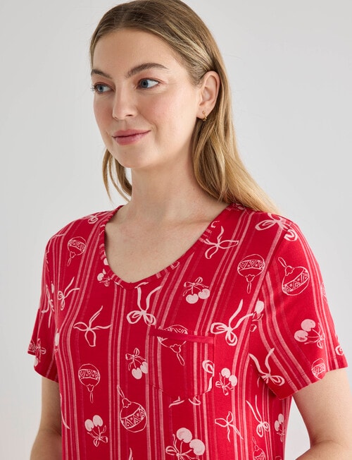 Whistle Sleep T-Shirt Nightie, Cherry Red product photo View 04 L