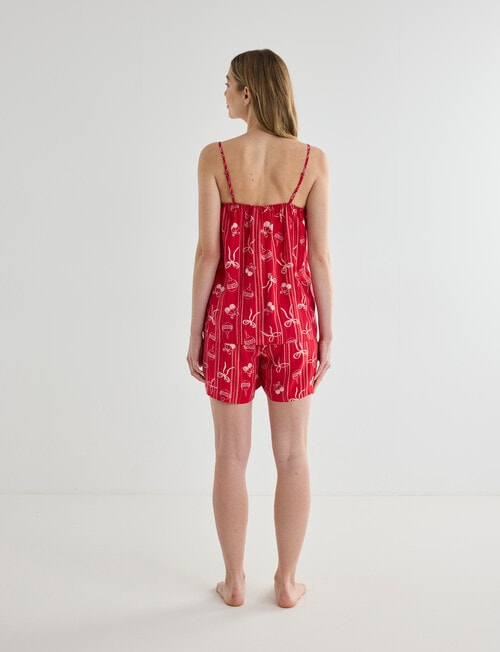 Whistle Sleep Cami & Short PJ Set, Cherry Red product photo View 02 L