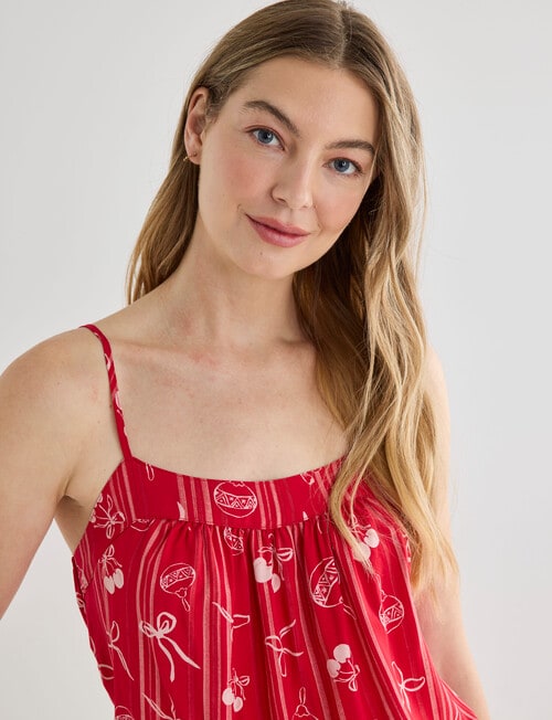 Whistle Sleep Cami & Short PJ Set, Cherry Red product photo View 06 L