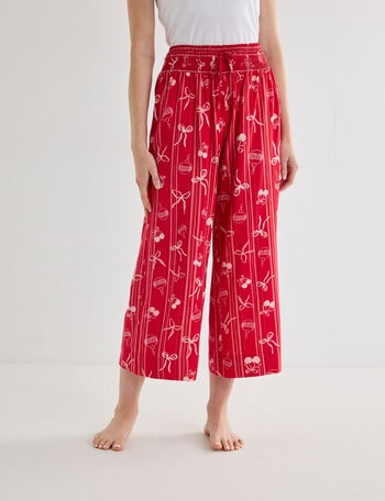 Whistle Sleep Cropped Pant, Cherry Red product photo