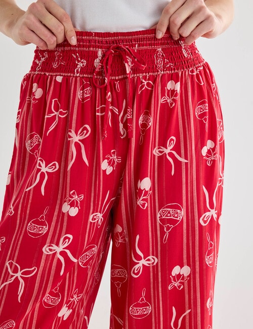 Whistle Sleep Cropped Pant, Cherry Red product photo View 04 L