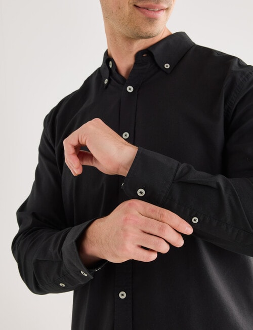 Laidlaw + Leeds Tailored Oxford Shirt, Black product photo View 04 L
