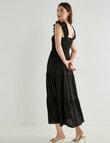 Whistle Tiered Shirred Strap Dress, Black product photo