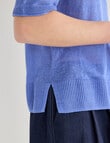 Jigsaw Carve Linen Top, Belle Blue product photo View 05 S