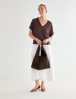 Jigsaw Unathi Short Sleeve Knit Top, Dark Plum product photo View 03 S