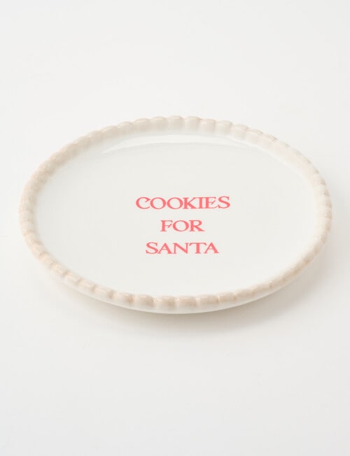 Christmas Shop Santa Cookie Plate, Natural product photo