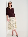Oliver Black Three Quarter Sleeve Crew Neck Cardigan, Chocolate product photo View 03 S