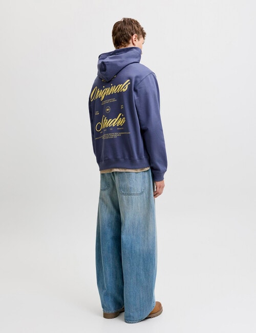 Jack & Jones Typo Back Sweat Hoodie, Crown Blue product photo View 02 L