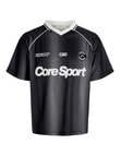 Jack & Jones Club Football Open Collar Tee, Black product photo
