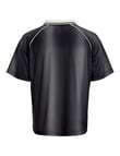 Jack & Jones Club Football Open Collar Tee, Black product photo View 02 S