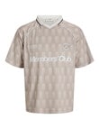 Jack & Jones Club Football Open Collar Tee, Dove AOP product photo