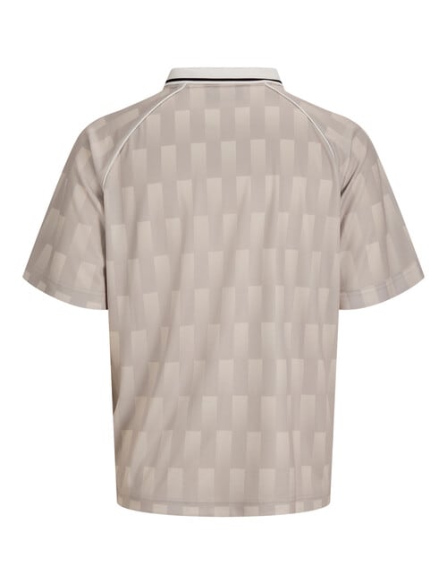 Jack & Jones Club Football Open Collar Tee, Dove AOP product photo View 02 L