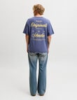 Jack & Jones Typo Crew Tee, Crown Blue product photo View 02 S