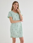 Zest Sleep T-Shirt Nightie, Mint Santa Bear product photo