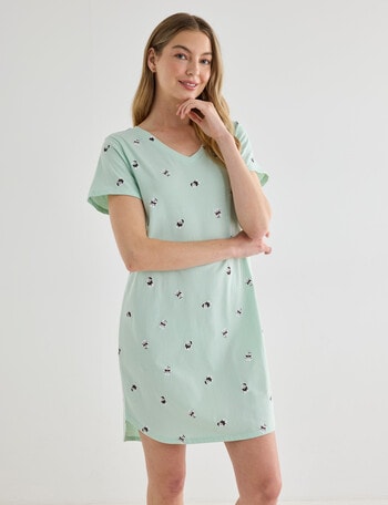 Zest Sleep T-Shirt Nightie, Mint Santa Bear product photo