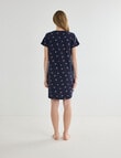 Zest Sleep T-Shirt Nightie, Navy Pohutukawa product photo View 02 S