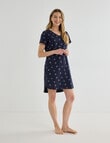 Zest Sleep T-Shirt Nightie, Navy Pohutukawa product photo View 03 S