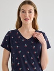 Zest Sleep T-Shirt Nightie, Navy Pohutukawa product photo View 04 S