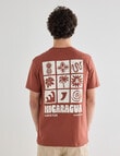 Gasoline Nicaragua Printed Tee, Brick product photo View 02 S