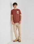 Gasoline Nicaragua Printed Tee, Brick product photo View 03 S