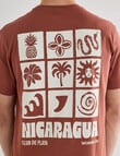 Gasoline Nicaragua Printed Tee, Brick product photo View 05 S