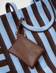 Zest Resort Mesh Knit Stripey Tote, Blue & Chocolate product photo View 07 S