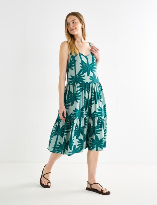 Zest Palm Print Tiered Dress product photo View 03 L