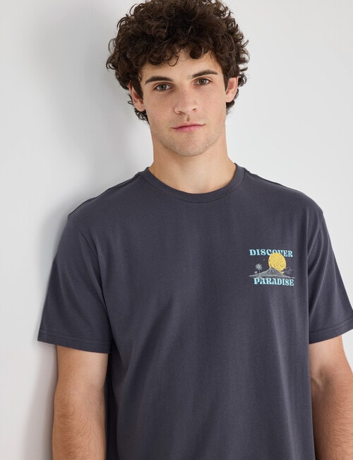 Gasoline Paradise Tee, Charcoal product photo
