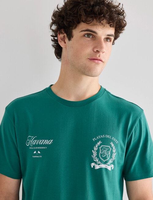 Gasoline Playas Printed Tee, Green product photo