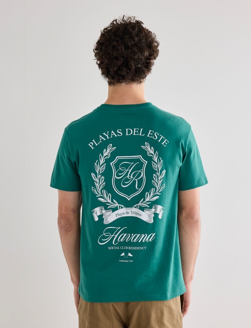 Gasoline Playas Printed Tee, Green product photo View 02 L