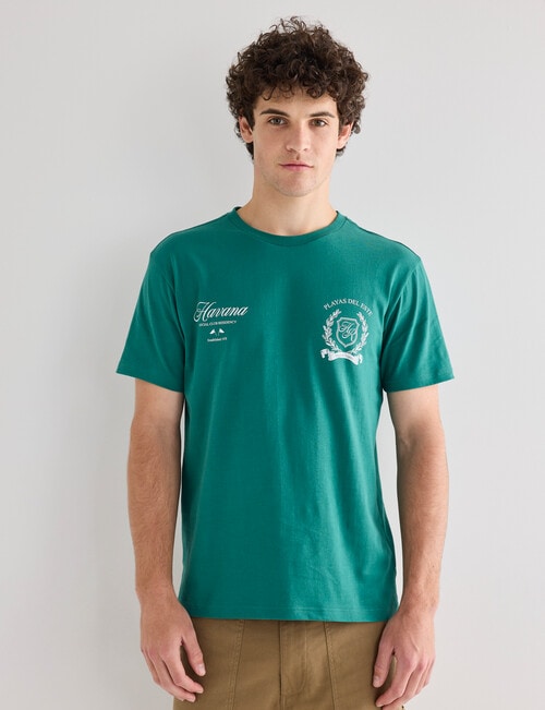 Gasoline Playas Printed Tee, Green product photo View 04 L
